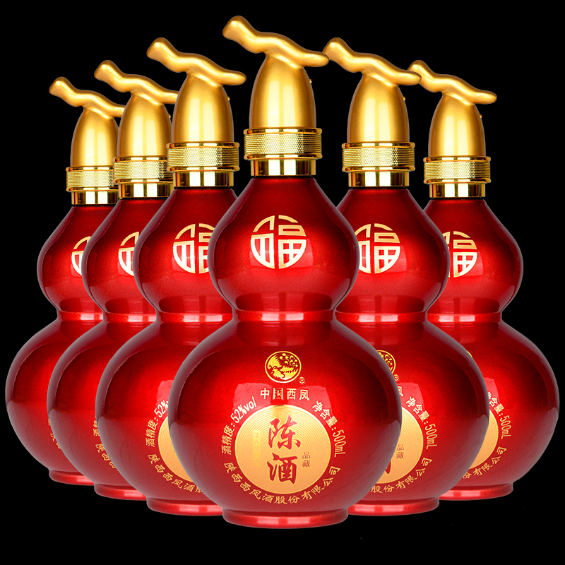 167.西凤 陈酒品藏,商城价368.00,西凤酒 西凤 52度浓香型白酒 高度 喜宴婚庆送礼酒水 西凤陈酒品藏 500ml6整箱装