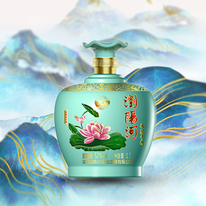 317.浏阳河 荷花小坛子,商城价110.00,浏阳河1.5L荷花小坛子52°