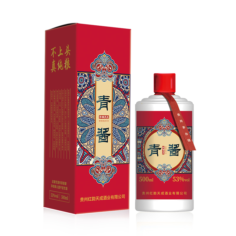 1568.青酱系列,商城价887.00,红韵天成 青酱系列 53度 500ml6瓶 整箱装